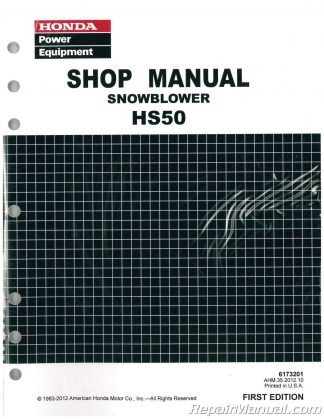Honda Hs80 Snowblower Shop Manual